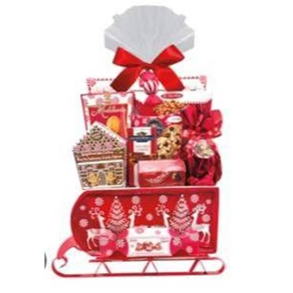 Holiday-Themed Gift Set with Ceramic Serving Tray and Treats