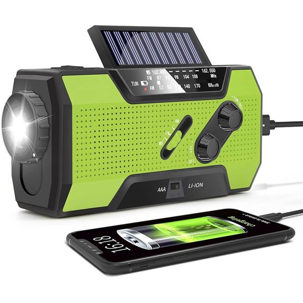 Ready Hour 4-in-1 Emergency Flashlight and Radio, Solar and USB Charging