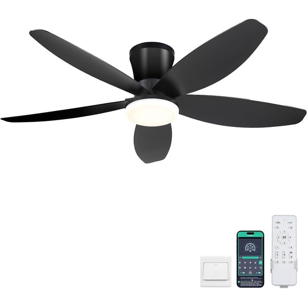42" Ceiling Fans with Lights-Low Profile Ceiling Fan with Light and Remote/APP Control
