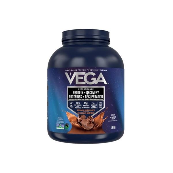 Vega Performance Protein + Recovery, Creamy Chocolate, 1.23 kg, Plant-Based Protein