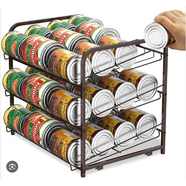 Stackable Can Rack Organizer, 2 Pack, Brown, Made in China