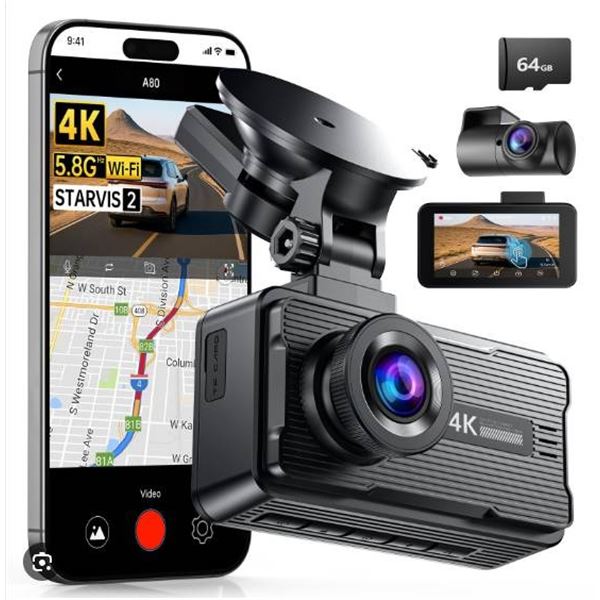 JOMISE A80 Dash Camera with Front and Rear Recording