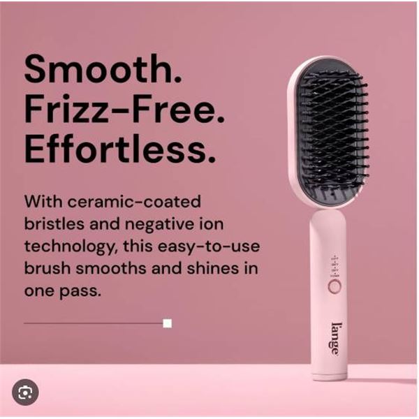 L'ange Mane Pass 2-in-1 Straightening Brush, Blush