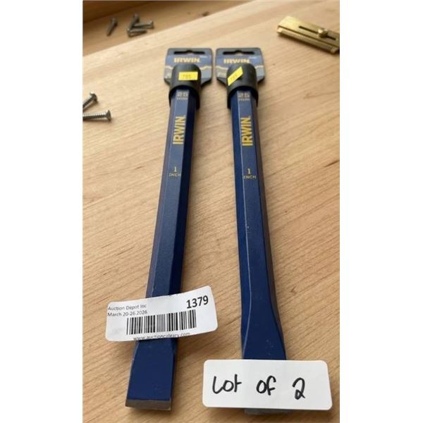 2 Irwin 1-Inch/25mm Flat Pry Bars