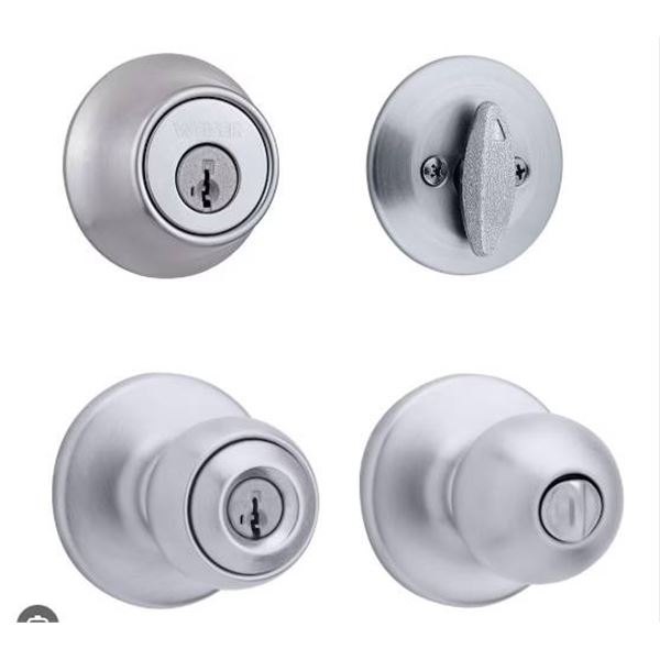 Weiser Essentials SmartKey Satin Chrome Combo Pack 1171K 26D SMT MS 4LS152