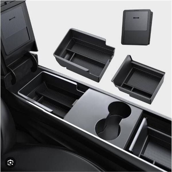 BASENOR 3PCS Center Console Organizer for Tesla Model Y