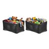 Image 1 : Amazon Basics Storage Bins - Metallic Black - 2-Pack