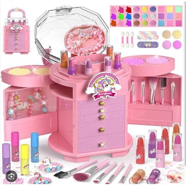Perfumhome Kids Makeup Kit for Ages 3+ with Accessories