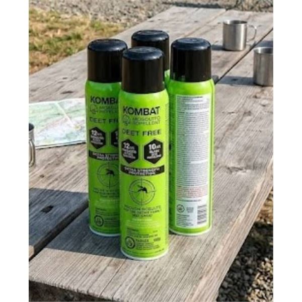 Kombat Mosquito Repellent Spray Set Without DEET, 4 x 200g