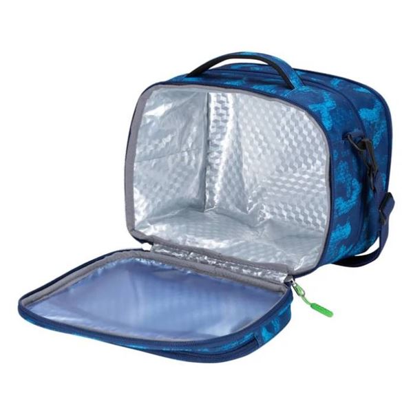 Roots EST 1973 Blue Insulated Lunch Tote with Green Accents