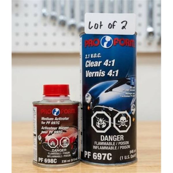 Pro Form 4:1 Clear Coat PF 697C and Medium Activator PF 694C Lot of 2