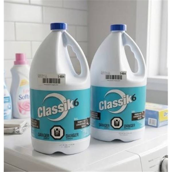 Classik 6 Disinfectant Concentrated Bleach, 2 x 3.6L