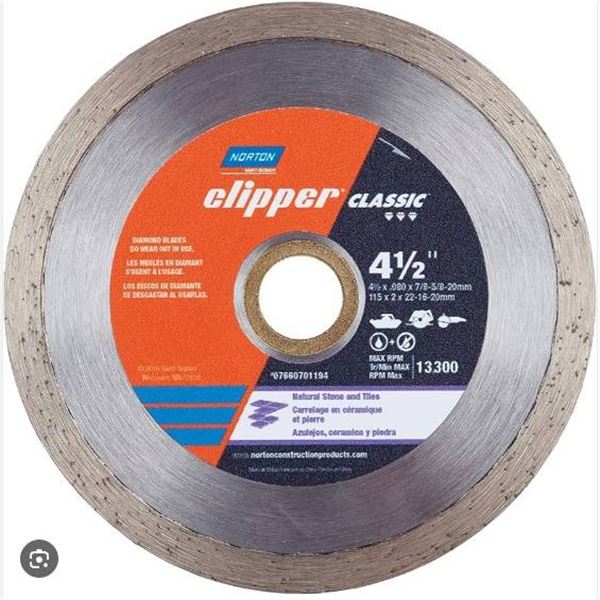 Norton Clipper Classic Blade 10 Inch Wet/Dry Use, Model 70184681618