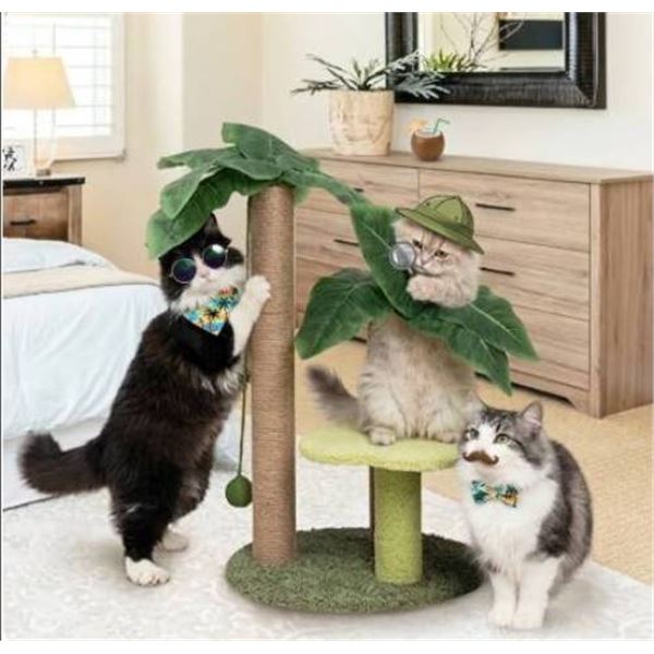 Meowou Cat Scratching Post with 2-Layer Base – Model X004H1H5P7