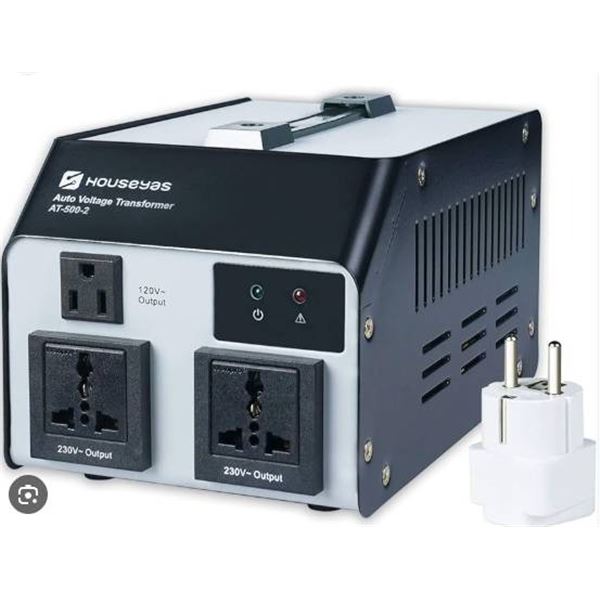 Houseyas Auto Voltage Transformer AT-1000-2 with 120V and 230V Outputs