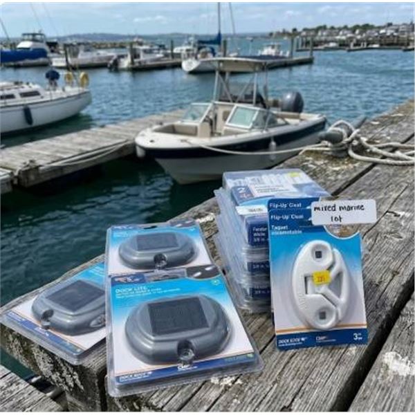 Marine Lot with Dock Lite, Flip-Up Cleat, and Fender Lines