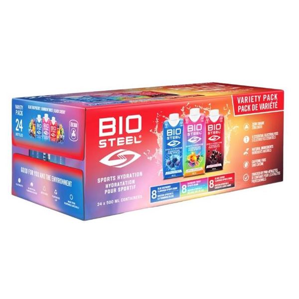 BioSteel Sports Hydration Variety Pack, 24 x 500 ml Containers
