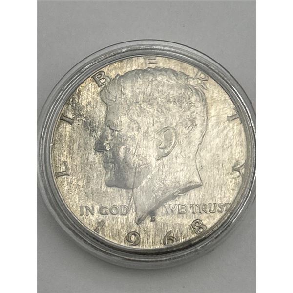 1968 United States Kennedy Half Dollar Coin in Protective Case