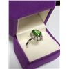 Image 3 : Silver Green Cz  Ring