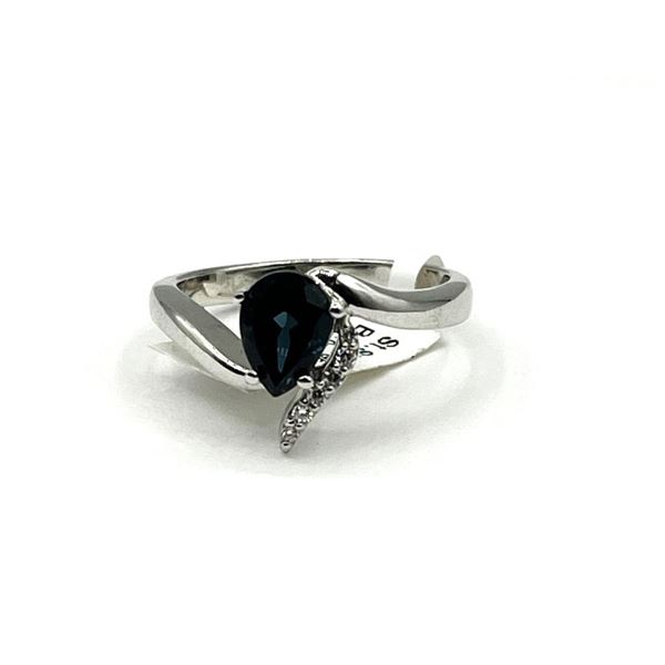 Sterling Silver Natural Blue Topaz (1.25ct) with CZ (0.06ct) Ring, Size 8.75, W/A $370.00. Blue Topa