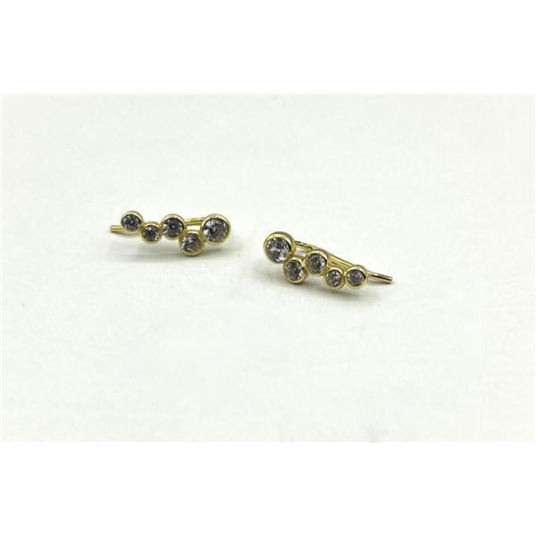 Gold Plated Sterling Silver CZ earrings, Retail $350.00.