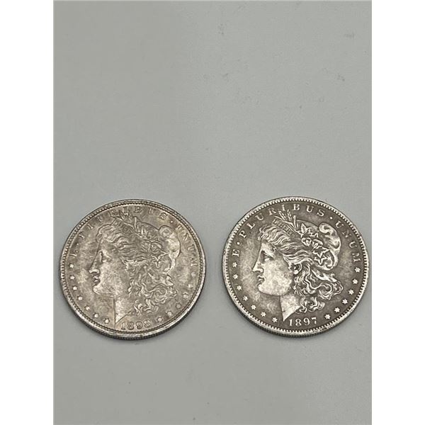 1896 and 1897 Morgan Silver Dollars marked COPY