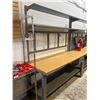 Image 5 : Uline Industrial Workbench With Overhead Shelving and Keyed Drawer, 6 ft x 7 ft x 30 in