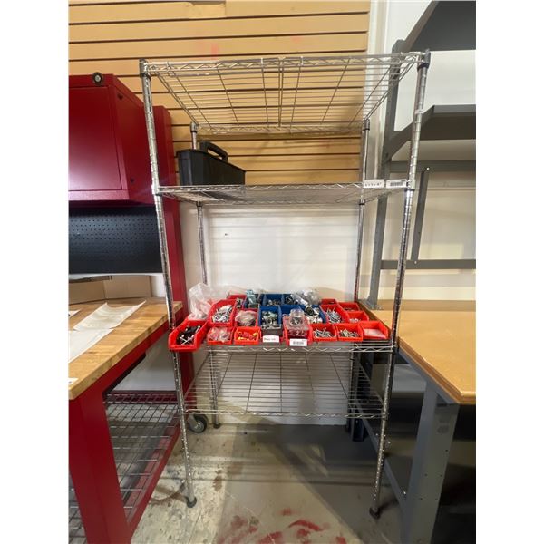Metal Wire Storage Rack, 6 x 3 x 18 Inches, 4-Shelf **Does not include items on shelf**
