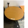 Image 3 : Round Wooden Table with Metal Base, 36 Inches Diameter x 29 Inches High