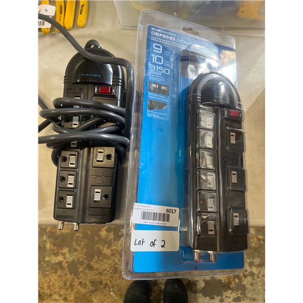 BlueDiamond Defend Home Theatre Surge Protectors, Lot of 2, 9 Outlets, 3150 Joules