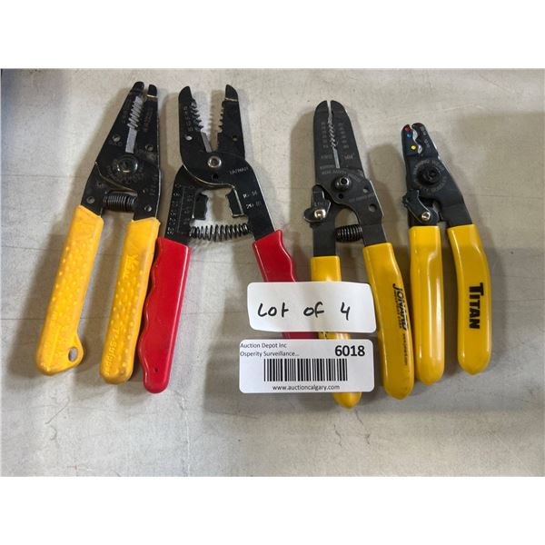 4 Wire Strippers, Brands Mixed, Multiple Functions