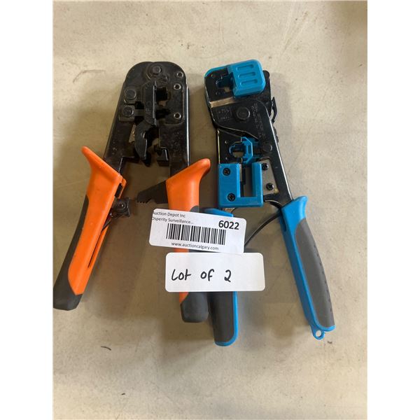 Cable Crimping Tools with Dual-Tone Handles, Lot Of 2