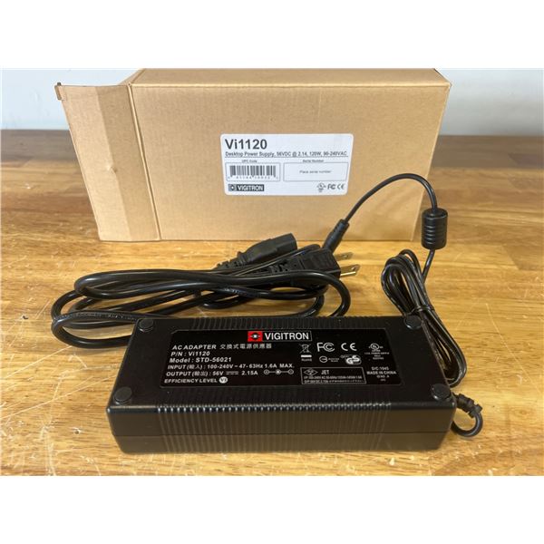 Vigitron Vi1120 Desktop Power Supply, 56VDC 2.14A, 120W, 90-240VAC