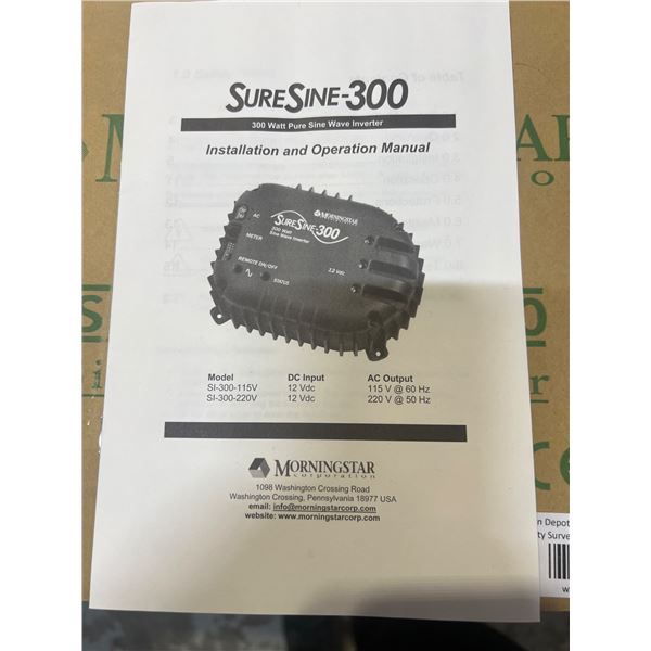 Morningstar SureSine-300, 300W Pure Sine Wave Inverter