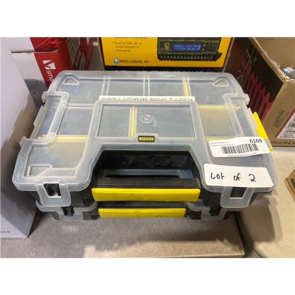 Stanley Small Parts Organizer with Adjustable Dividers, Lot of 2