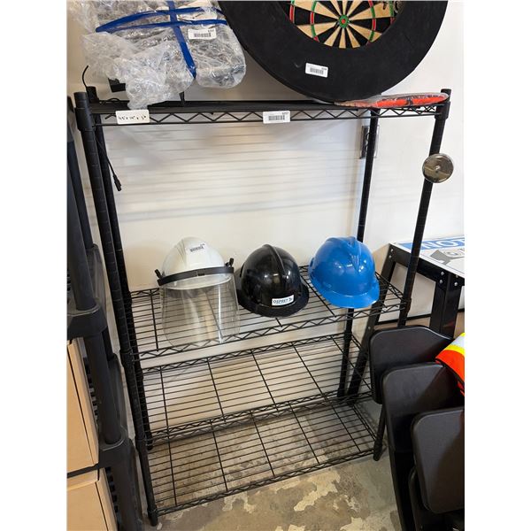 Black Metal Shelving Unit, 4.5' x 14" x 3'