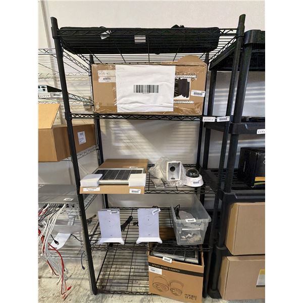 Black Metal Shelving Unit, 6' x 17.5" x 3', Four-Tier