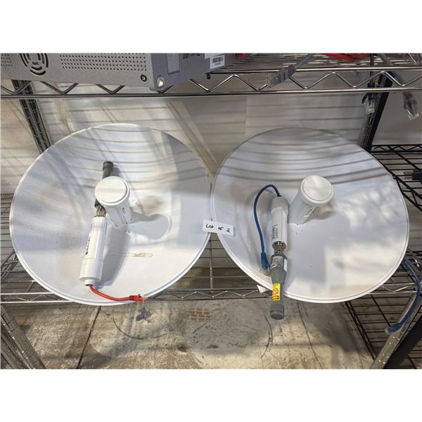 2 Parabolic Dishes with Attached Networking Components