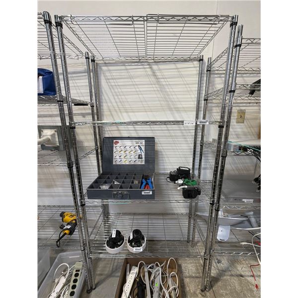 Silver Metal Shelving Unit, 6′ x 16″ x 36″ Dimensions