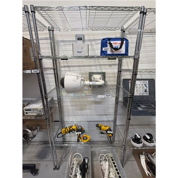 Silver Metal Shelving Unit, 6' x 16" x 36" Dimensions