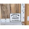 Image 1 : Asylum For The Insane Cast Iron Sign