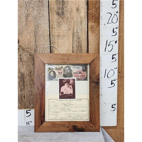 Copy Of 1873 Amarillo Texas Prostitution License