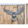 Image 1 : Hand Carved Grey Owl In Flight Wood Carving