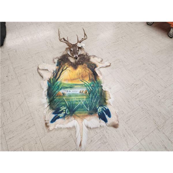 Whitetail Deer Painted Rug Taxidermy
