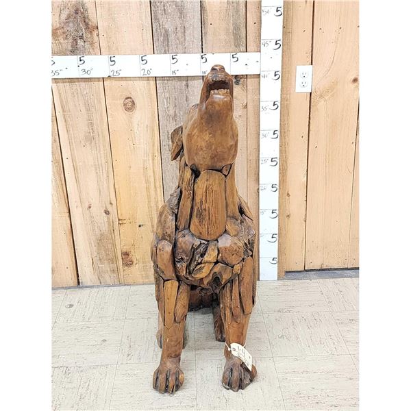 Howling Wolf Driftwood Sculpture