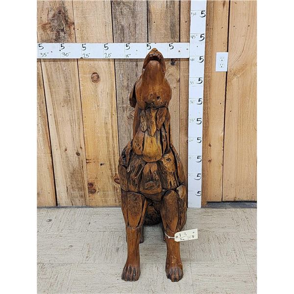 Howling Wolf Driftwood Sculpture