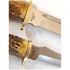 Image 3 : 2 Antler Handle Fixed Blade Knives By Al's Customs