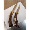 Image 4 : 2 Antler Handle Fixed Blade Knives By Al's Customs