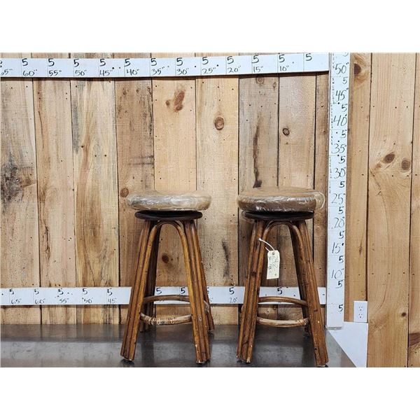 Pair Of Hartebeest Skun Bar Stools