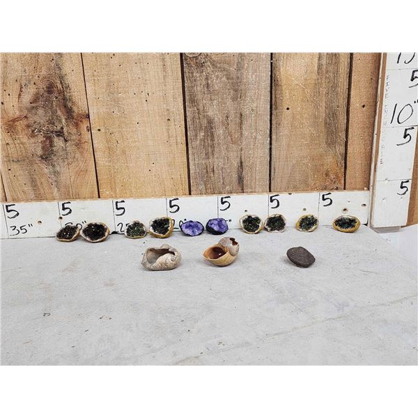 Group Of 5 Geodes Fossils Minerals